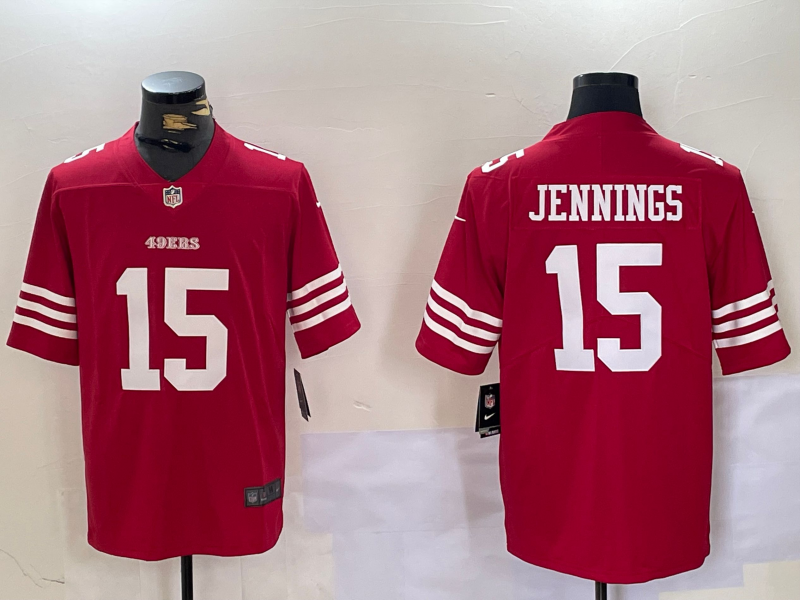 Men San Francisco 49ers #15 Jennings red 2025 Nike Limited NFL Jersey style 7